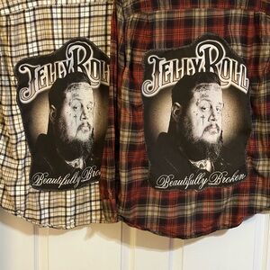 George Men's Casual Button Down Shirts - Plaid Black and Red